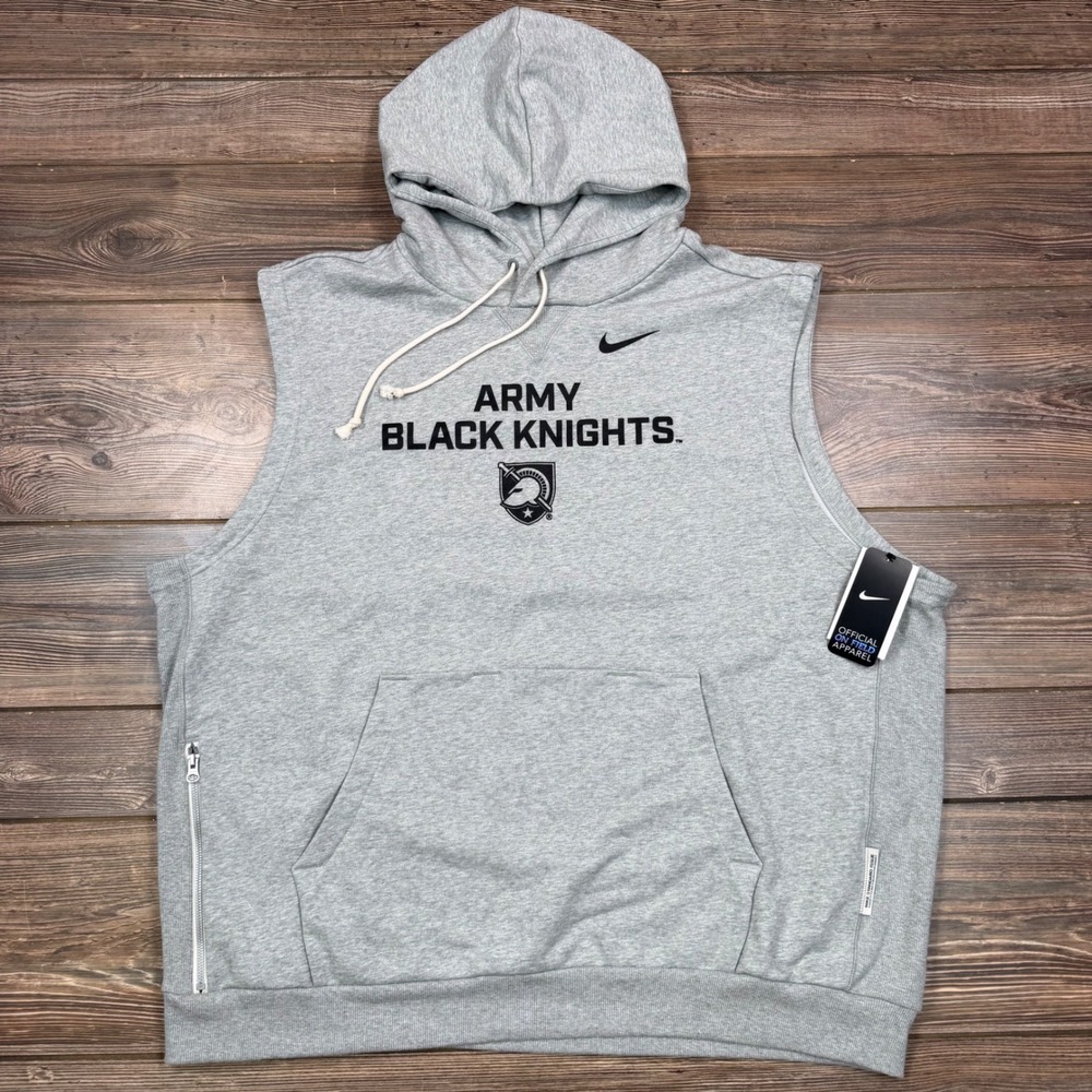 Nike Men Size 3XL Sleeveless Hoodie Grey Army Black Knights On Field NWT